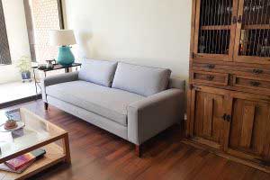 sofaonline - sofa a medida Lucía con tela canvas gris