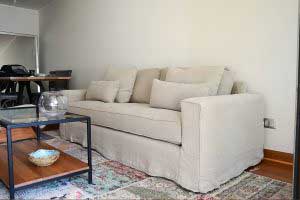 sofaonline - sofa a medida Mariana con tela de lino caribe hueso