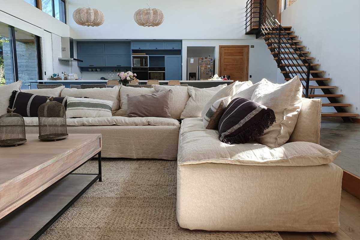 sofaonline - sofa modular a medida Olivia con tela de lino color hueso