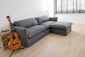 sofaonline - sofa modular a medida Ana con puf independiente y tela Lily 127