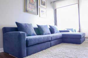 sofaonline - sofa modular a medida Andrea con tela velvet azul