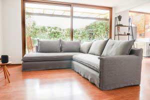 sofaonline - sofa modular a medida Emilia con tela de lino gris
