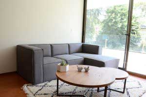 sofaonline - Sofa modular a medida Gracia con tela de lino caribe gris