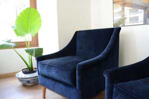 sofaonline - Sillon Satiago con tela de terciopelo azul